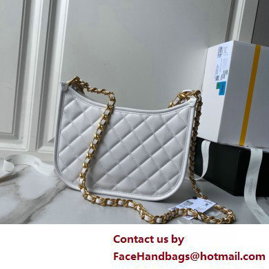 Chanel Calfskin & Gold-Tone Metal Hobo Handbag AS4666 White 2025 - Click Image to Close